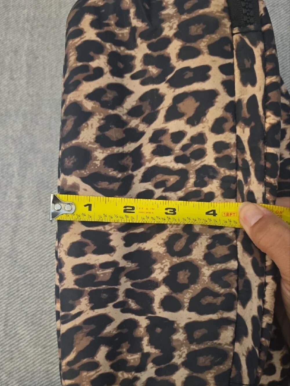 Steve Madden Leopard Print Quilted Cosmetic Travel Bag Pouch SM Logo